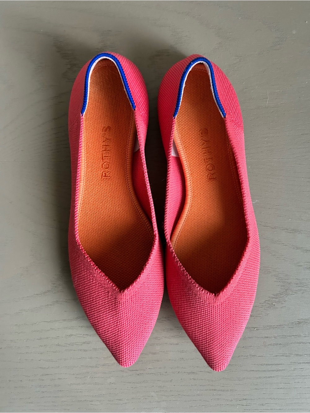 Rothy's The Point Women’s Ballet Flat Knit Fabric Size W9 Pointed Toe Shoes - Picture 6 of 11